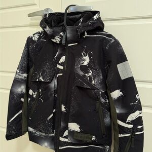 Molo Black and White Kids Ski Jacket
